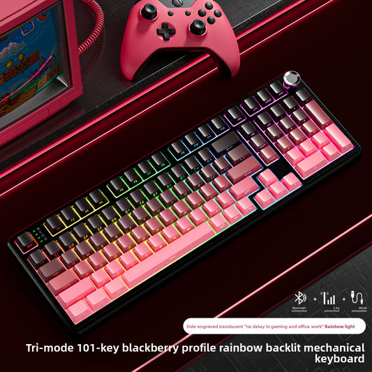 Wireless Mechanical Keyboard with Bluetooth Triple-Mode Connectivity