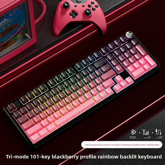 Wireless Mechanical Keyboard with Bluetooth Triple-Mode Connectivity