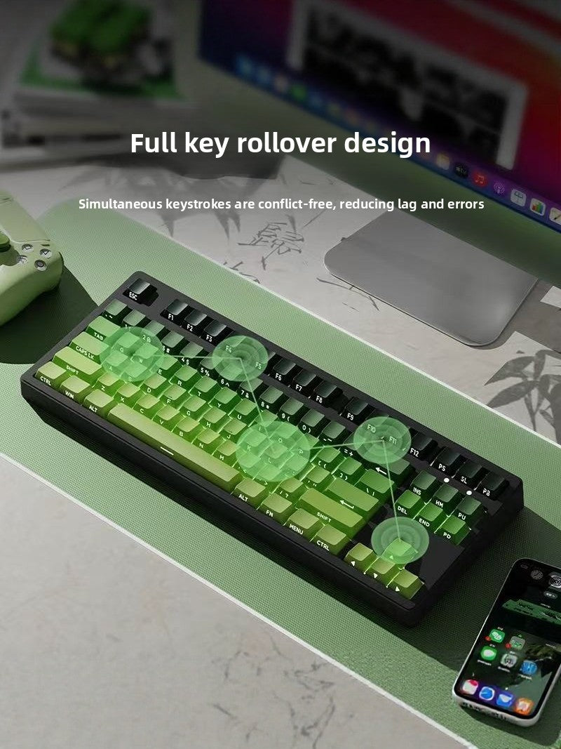 Wireless Mechanical Keyboard with Bluetooth Triple-Mode Connectivity