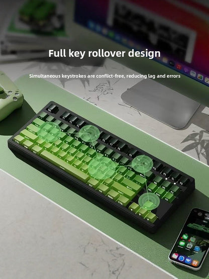 Wireless Mechanical Keyboard with Bluetooth Triple-Mode Connectivity