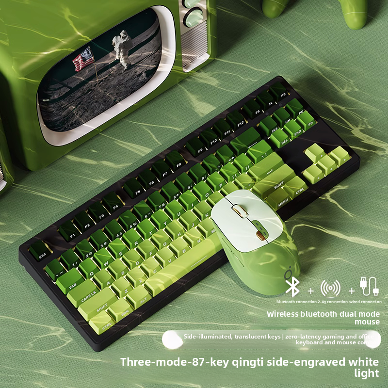 Wireless Mechanical Keyboard with Bluetooth Triple-Mode Connectivity