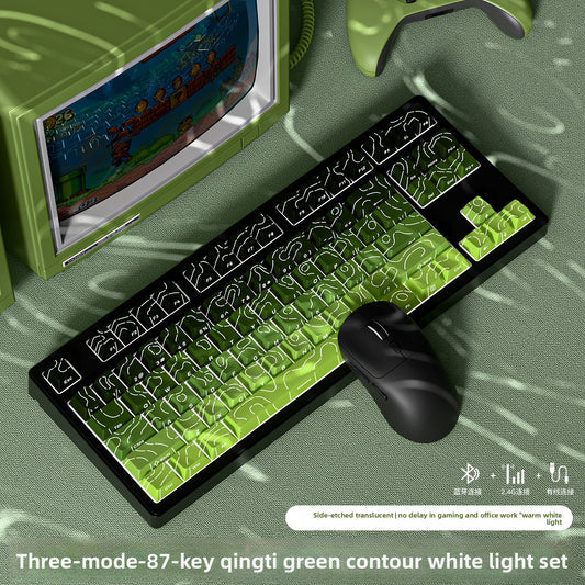Wireless Mechanical Keyboard with Bluetooth Triple-Mode Connectivity