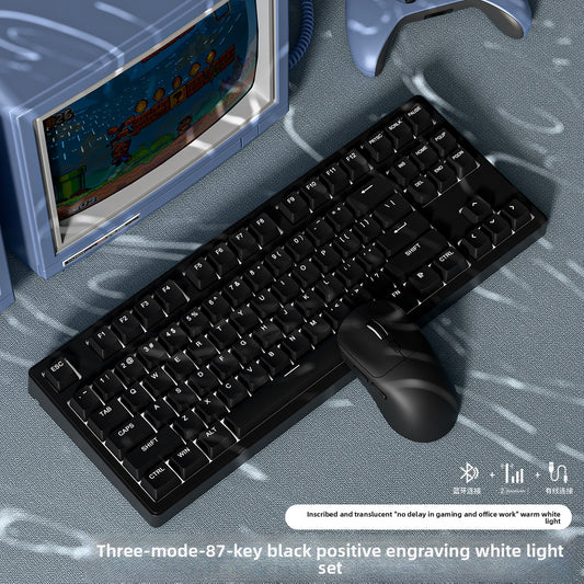 Wireless Mechanical Keyboard with Bluetooth Triple-Mode Connectivity