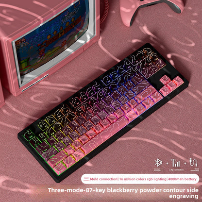 Wireless Mechanical Keyboard with Bluetooth Triple-Mode Connectivity