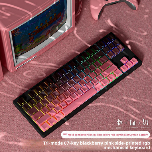 Wireless Mechanical Keyboard with Bluetooth Triple-Mode Connectivity