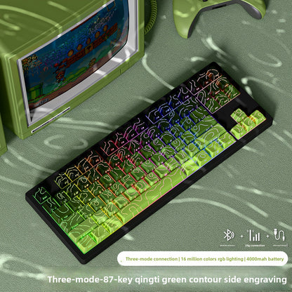 Wireless Mechanical Keyboard with Bluetooth Triple-Mode Connectivity