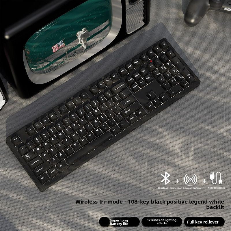 Wireless Mechanical Keyboard with Bluetooth Triple-Mode Connectivity