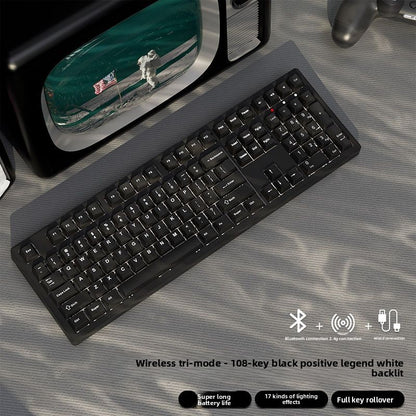 Wireless Mechanical Keyboard with Bluetooth Triple-Mode Connectivity