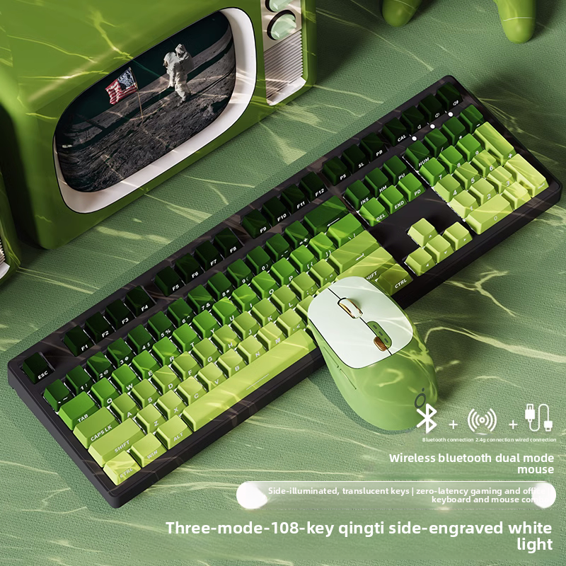 Wireless Mechanical Keyboard with Bluetooth Triple-Mode Connectivity