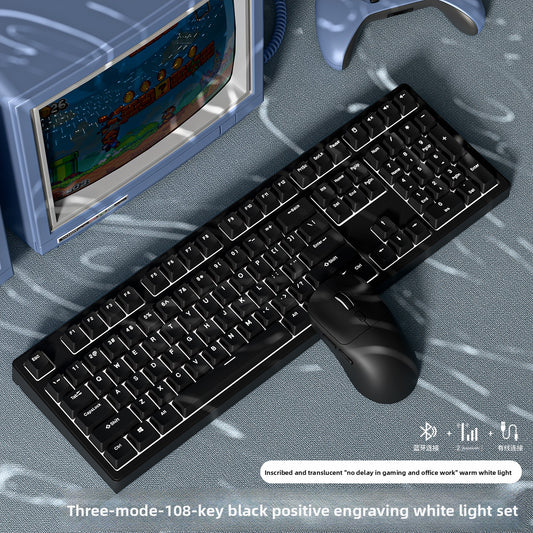 Wireless Mechanical Keyboard with Bluetooth Triple-Mode Connectivity