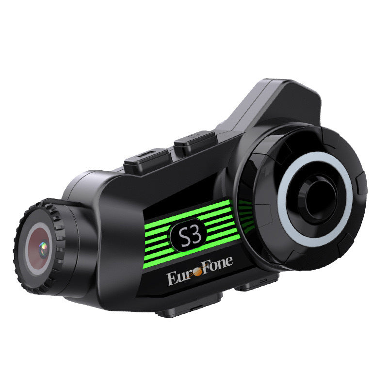 Wireless Motorcycle Helmet Bluetooth Headset with 2K Camera and Intercom