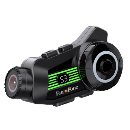 Wireless Motorcycle Helmet Bluetooth Headset with 2K Camera and Intercom