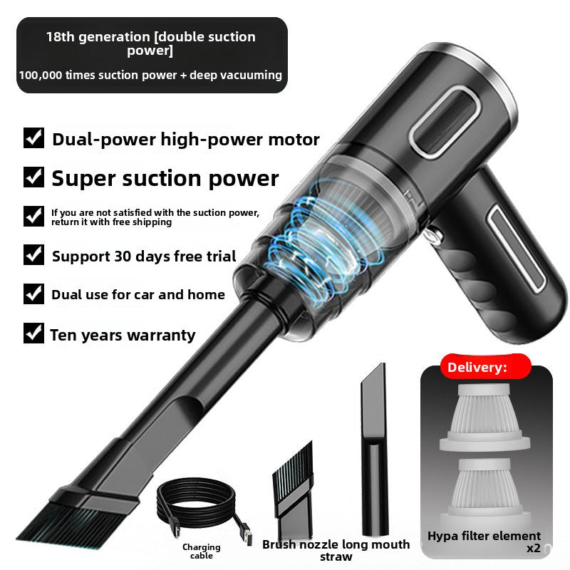 Wireless portable high-suction vacuum cleaner