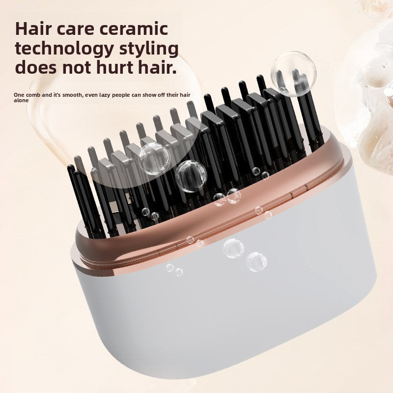 Wireless portable straightening comb