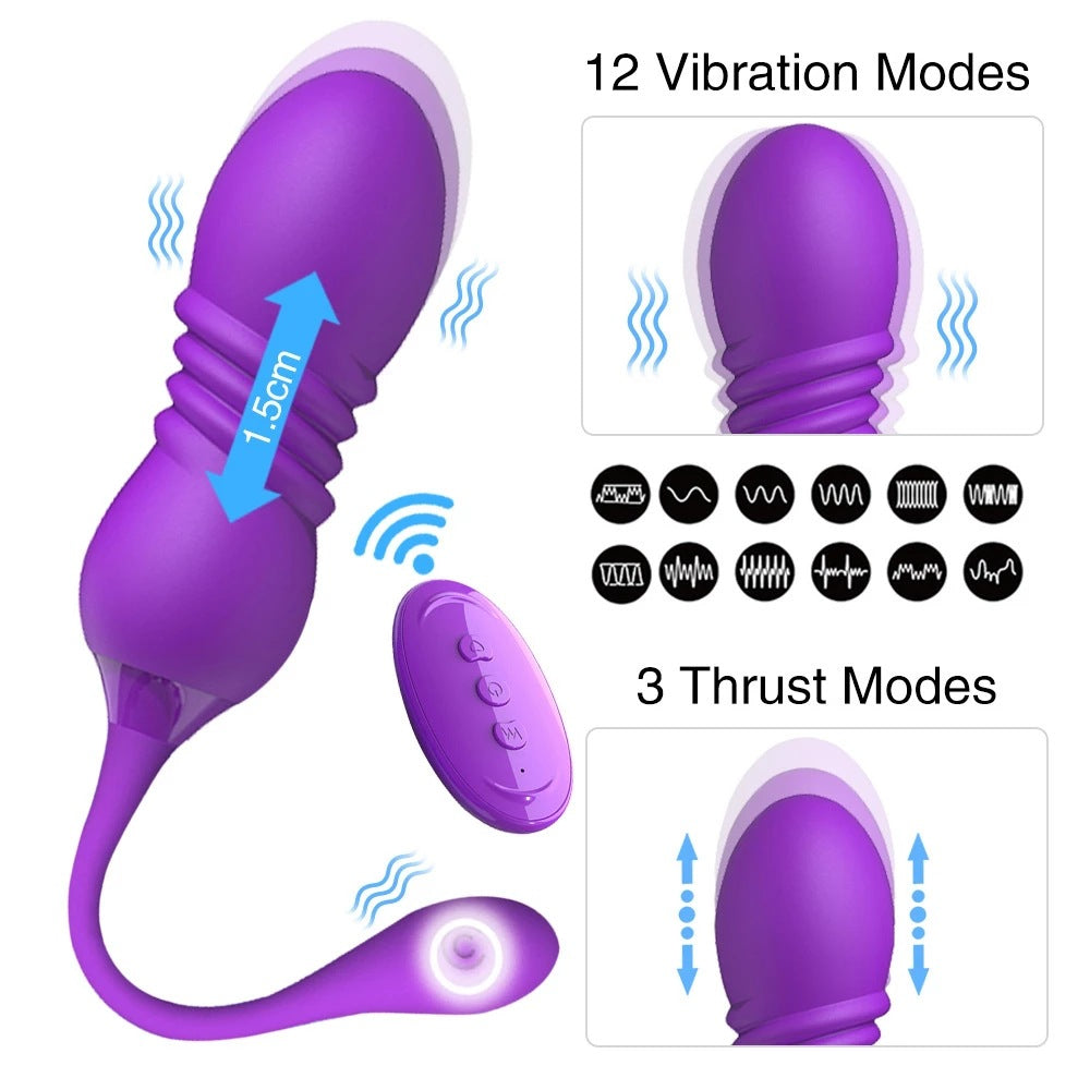 Wireless remote control telescopic vibrating egg