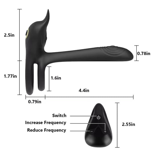 Wireless Remote Control Vibrating Ring with Multiple Frequencies