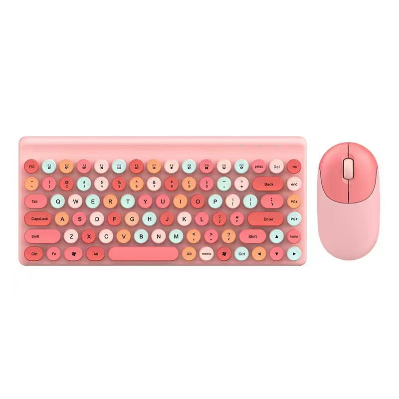 Wireless Retro Dot Keyboard and Mouse Set