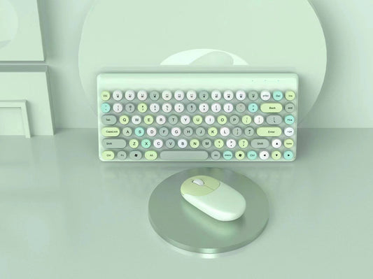 Wireless Retro Dot Keyboard and Mouse Set