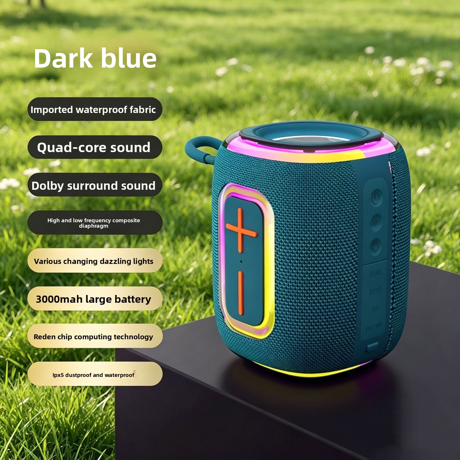 Wireless RGB Bluetooth Speaker with Heavy Bass