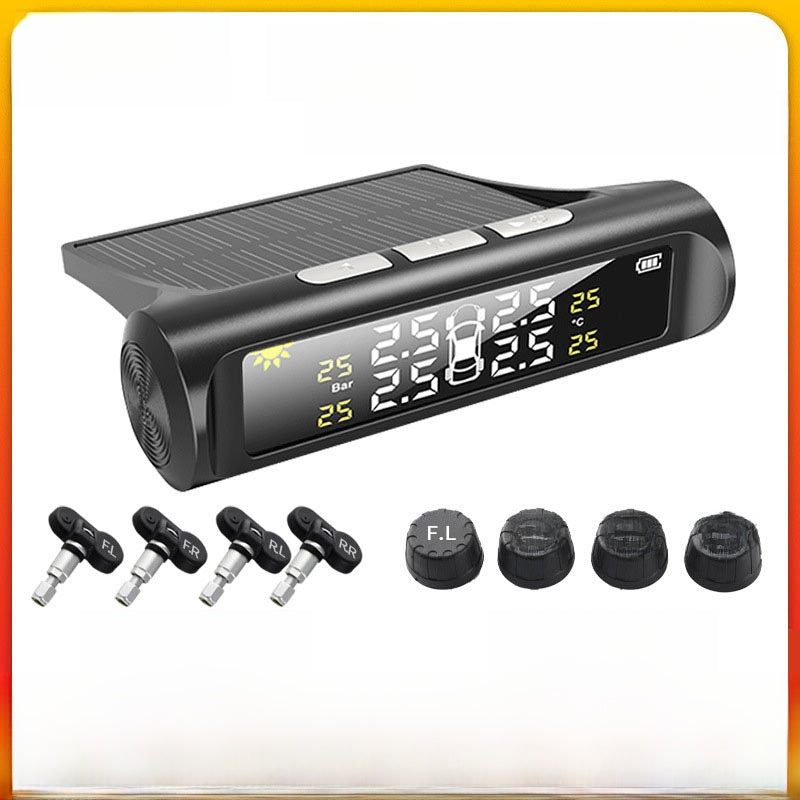 Wireless Solar Tire Pressure Monitoring System with Emergency Light