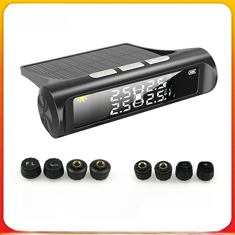 Wireless Solar Tire Pressure Monitoring System with Emergency Light