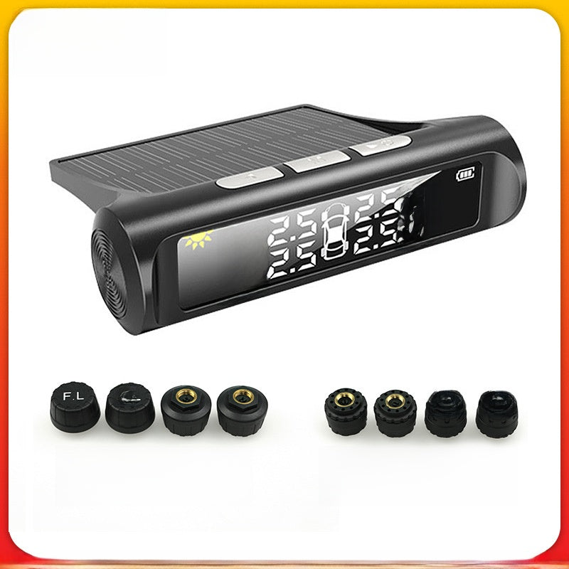 Wireless Solar Tire Pressure Monitoring System with Emergency Light
