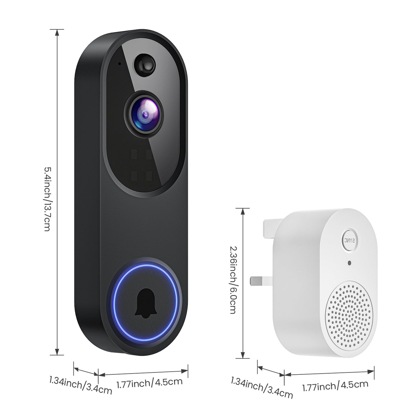 Wireless Video Doorbell Camera with Night Vision and Two-Way Audio