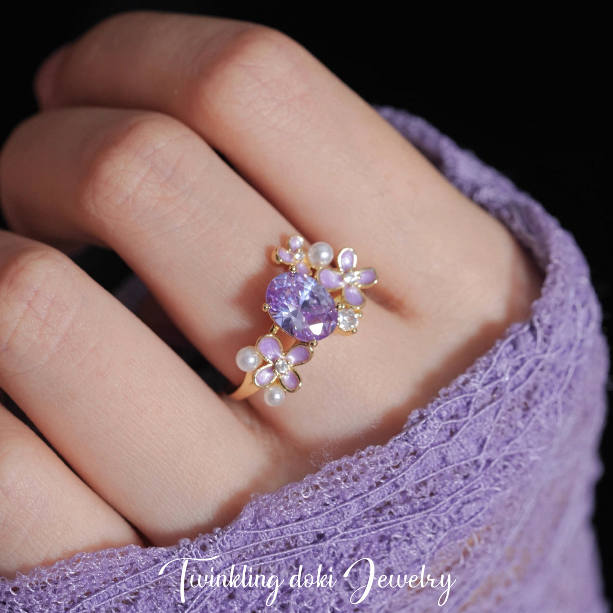 Wisteria flower ring