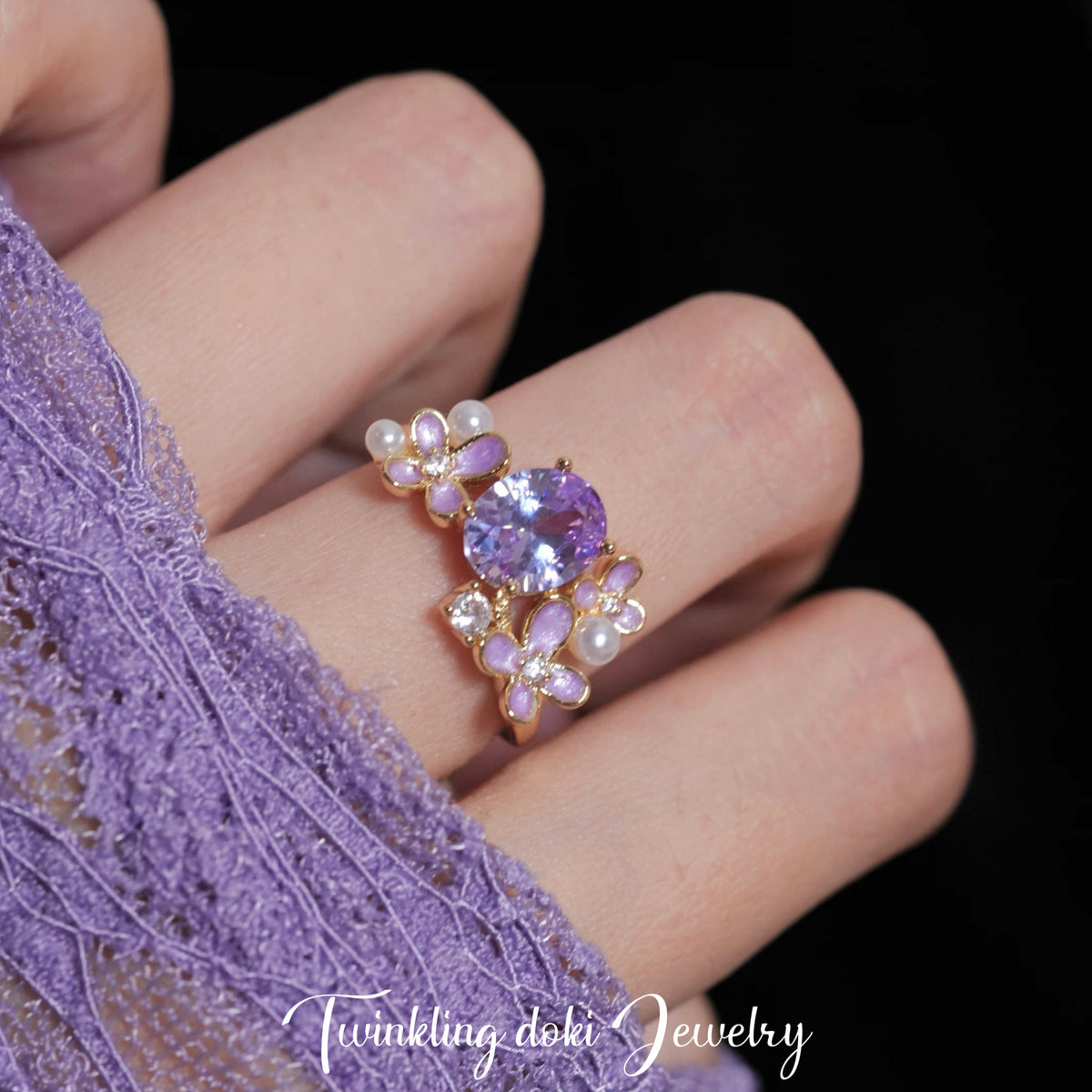Wisteria flower ring