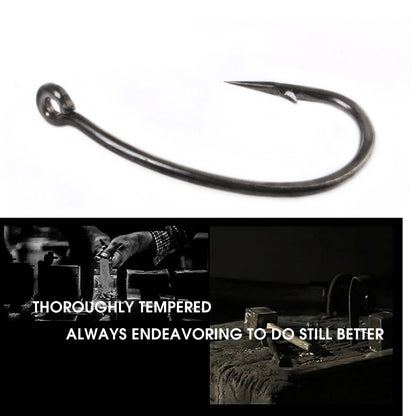 With barbed hooks
