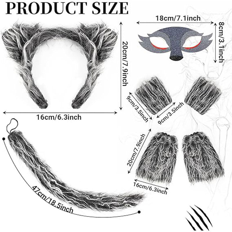 Wolf Ears Head Button Mask