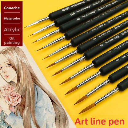Wolf hair outlining brush