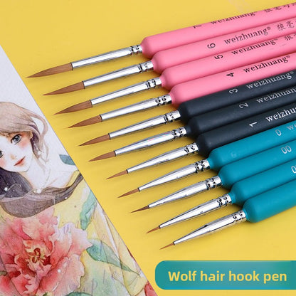 Wolf hair outlining brush
