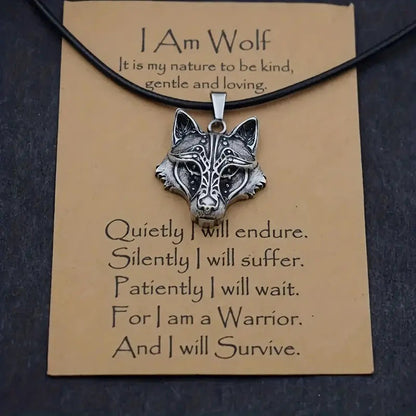 Wolf Head Metal Pendant