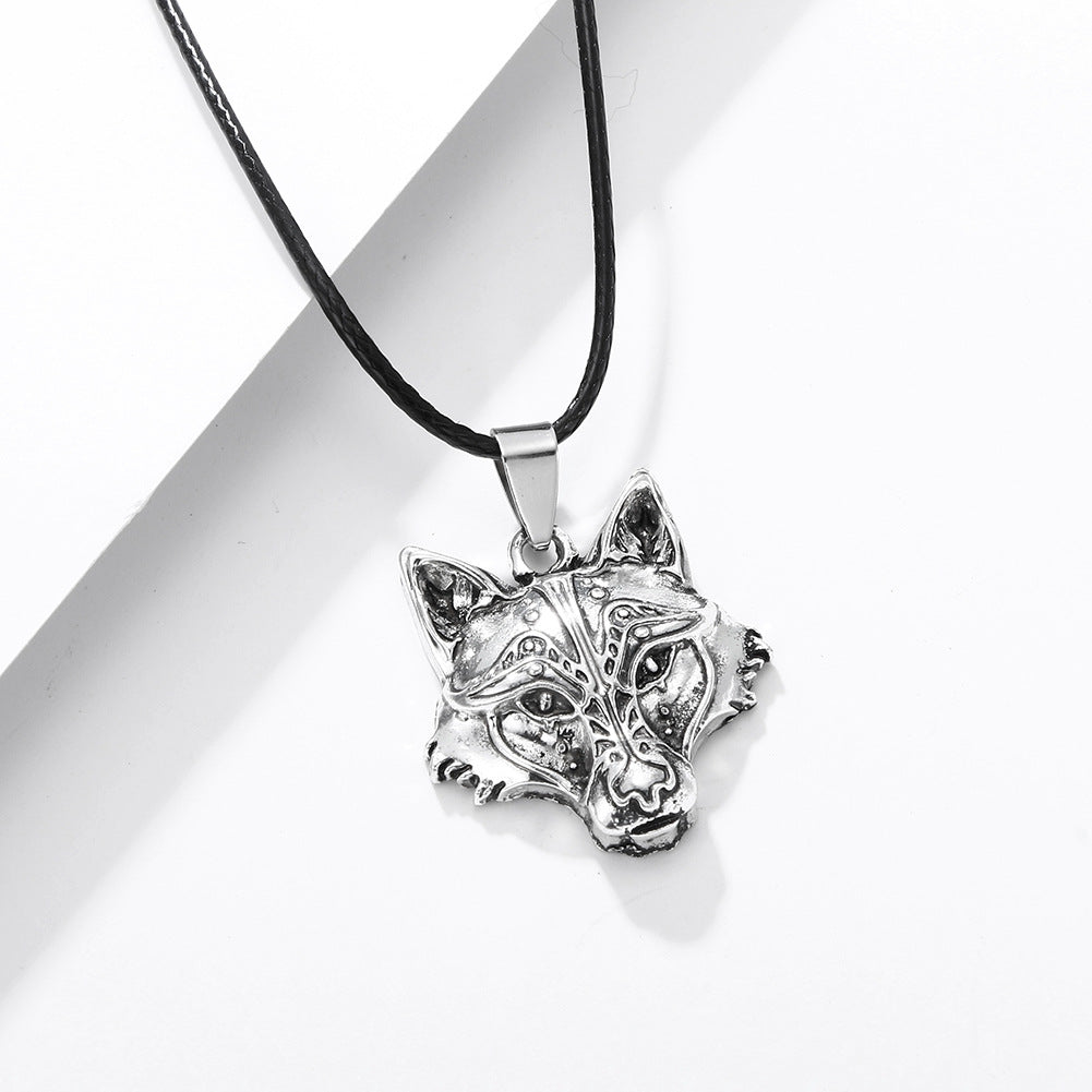 Wolf Head Metal Pendant