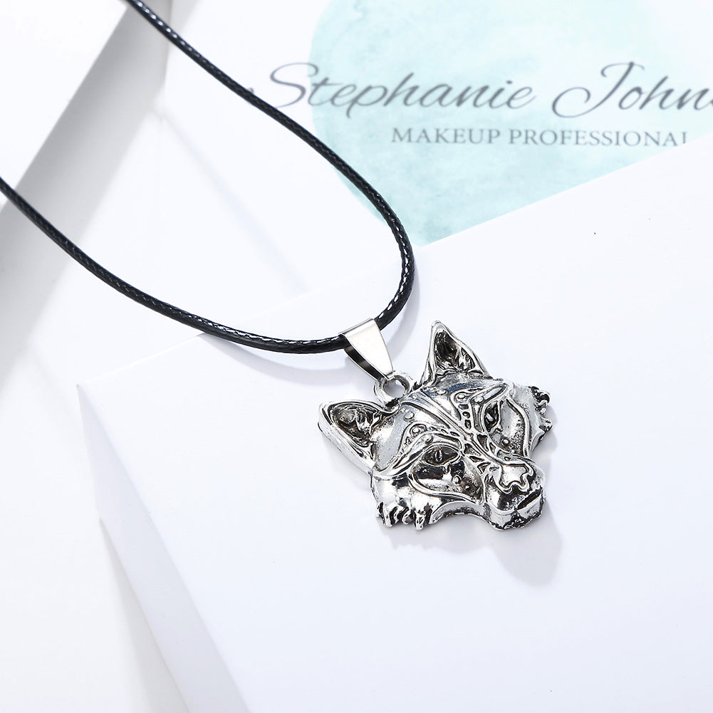 Wolf Head Metal Pendant