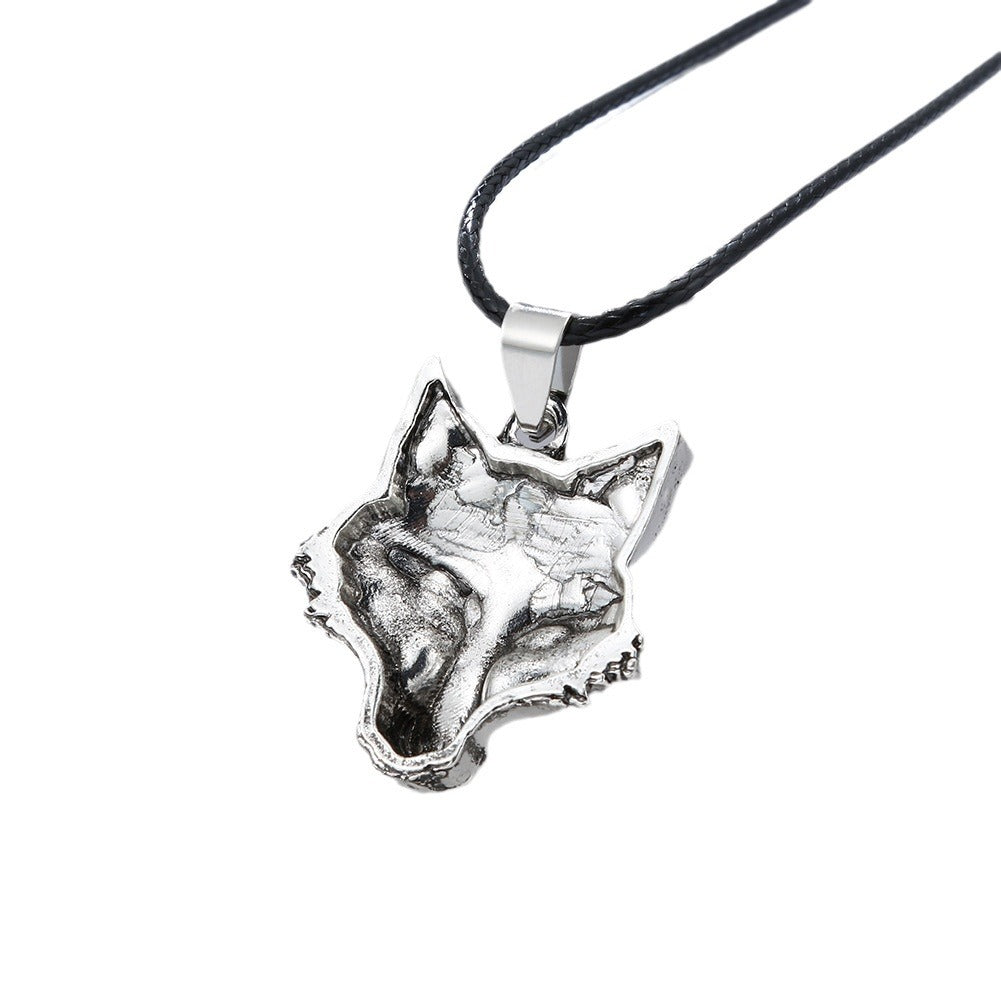 Wolf Head Metal Pendant