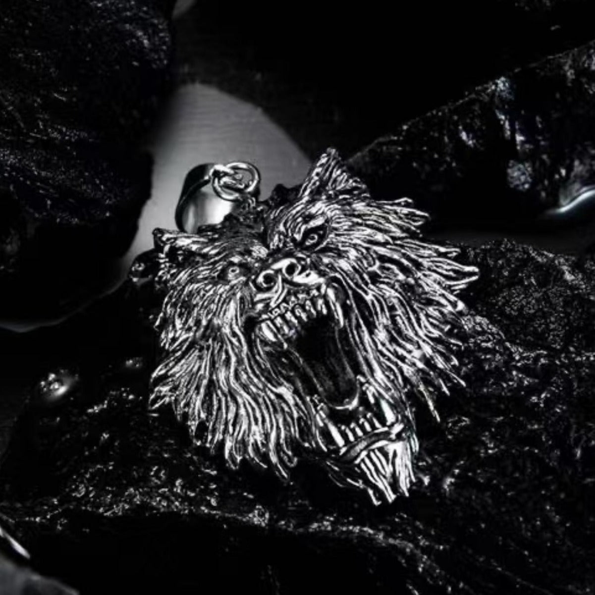 Wolf head necklace