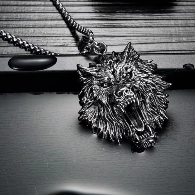 Wolf head necklace