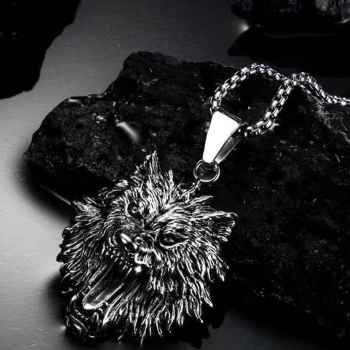 Wolf head necklace
