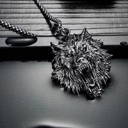 Wolf head necklace
