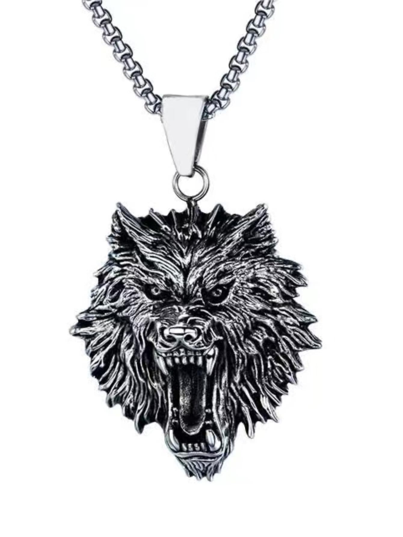 Wolf head necklace