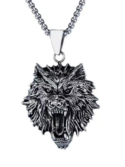 Wolf head necklace