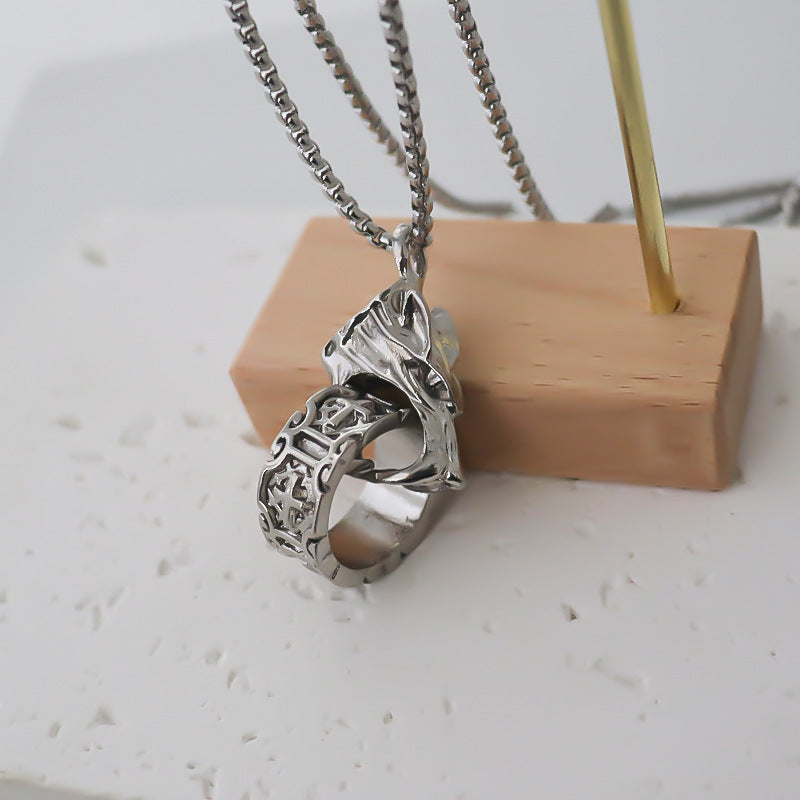 wolf head pendant