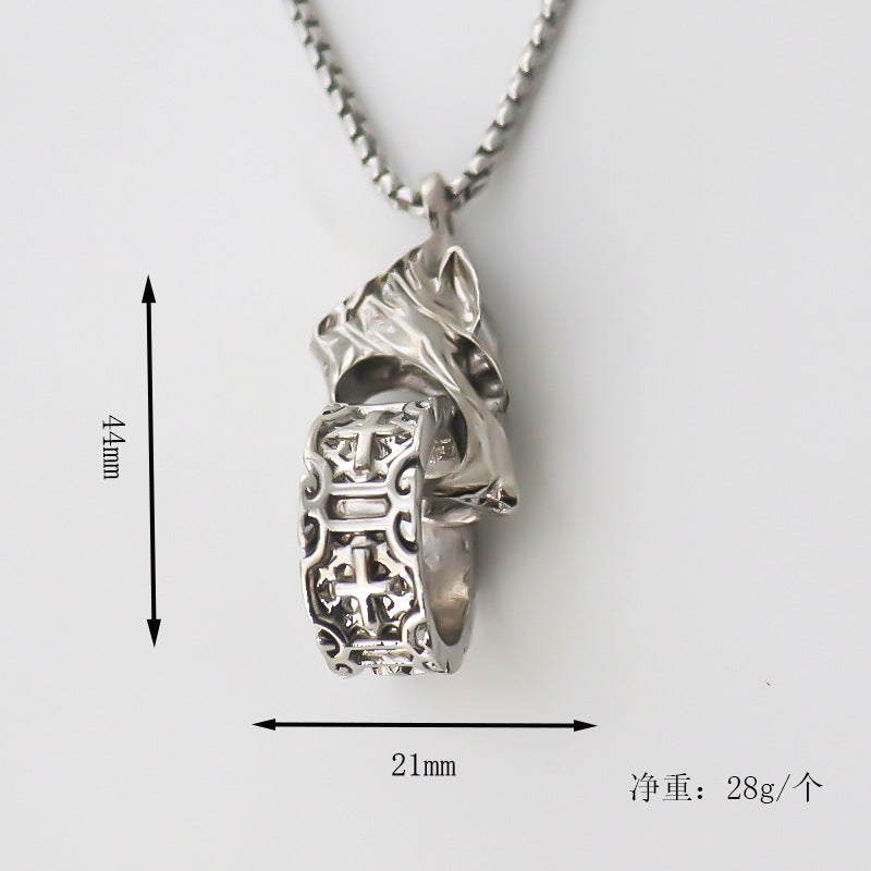 wolf head pendant
