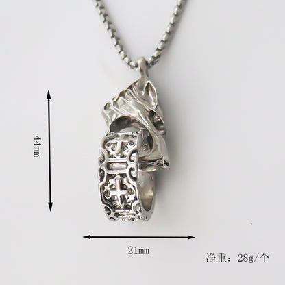 wolf head pendant