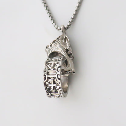 wolf head pendant