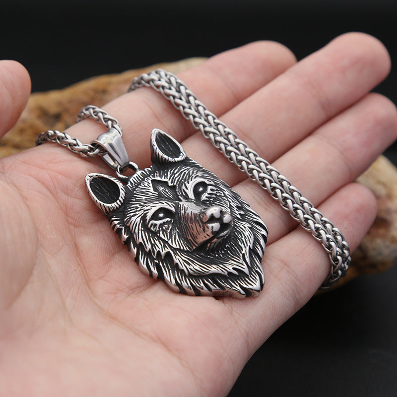 wolf head stainless steel pendant accessories