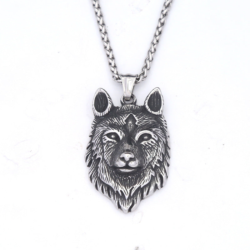 wolf head stainless steel pendant accessories