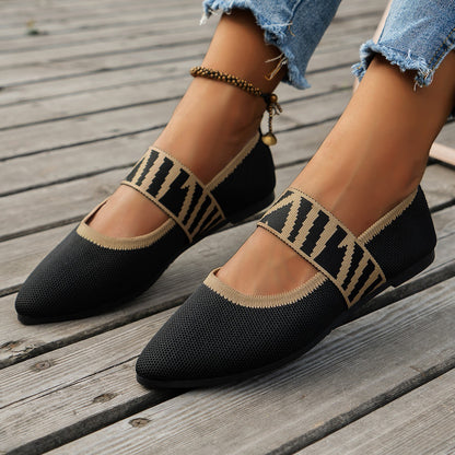 Women Breathable Knit Flat Shoes